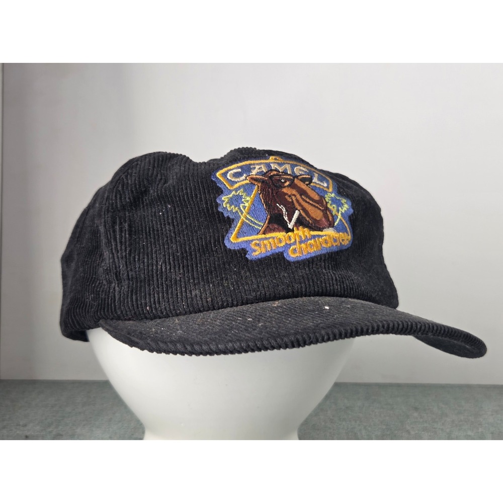 Vintage Joe Camel Smooth Character Trucker Hat Cap Corduroy Strapback Retro